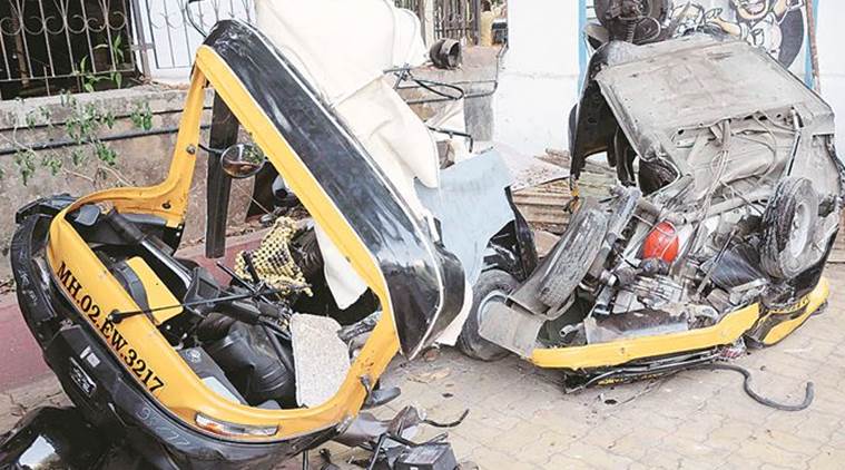 mumbai auto driver killed, mumbai auto tanker collision, mumbai auto accident, auto driver killed in versova, indian express, mumbai news