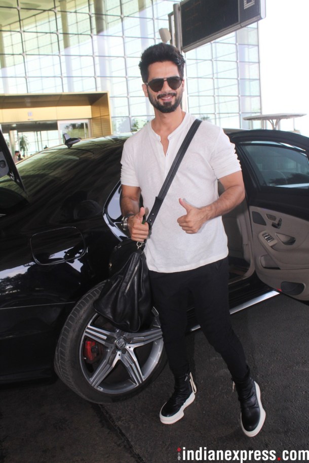 shahid kapoor at mumbai airport