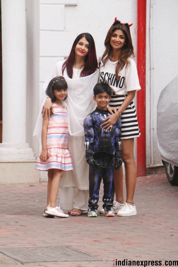 shilpa shetty with aishwarya rai bachchan and aradhya