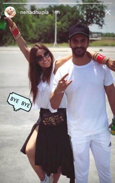 neha dhupia angad bedi honeymoon photos