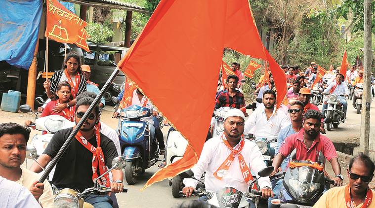 palghar bypoll, shiv sena bjp clash, palghar lok sabha bypoll, shiv sena bike rally, shrinivas wanaga, shiv sena, maharashtra bjp, maharashtra north indian population, indian express, india news