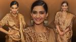 'Veere Di Wedding' promotions: Sonam Kapoor teams her gold sari with a smock jumper; we can't stop staring