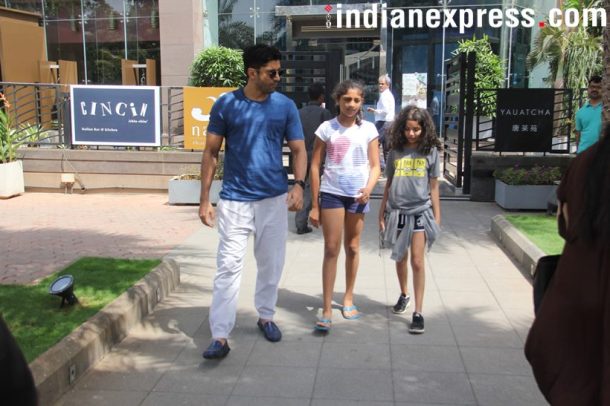 Farhan Akhtar with daughter