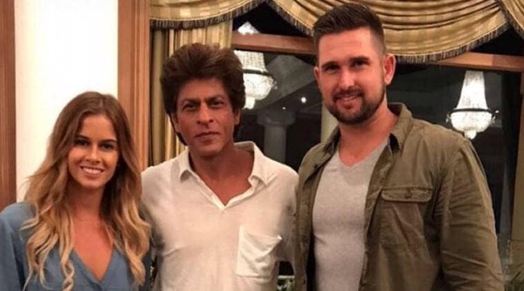 KKR owner Shah Rukh Khan with player Cameron Delport