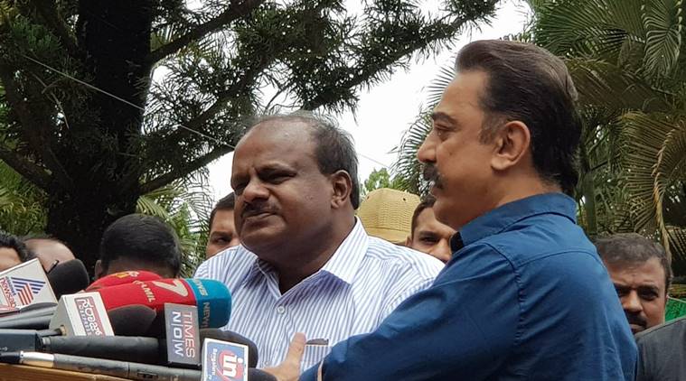 Kamal Haasan meets Karnataka CM Kumaraswamy, pitches for dialogue to resolve Cauvery water woes