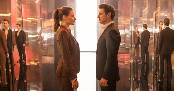 Rebecca Ferguson and tom cruise in mission impossible fallout