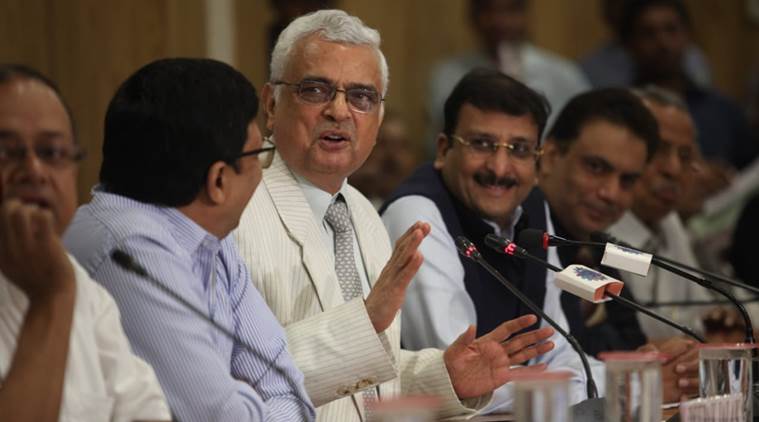 Chief Election Commissioner Om Prakash Rawat at an interactive session in Kolkata on Saturday. (Express photo/Subham Dutta)