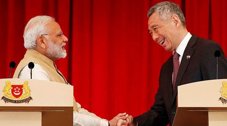 pm modi in singapore live, pm on technology, pm modi singapore visit, pm modi south east asia tour, pm modi south east asia tour, singapore pm, Lee Hsien Loong, nayang technological university, shangri la dialogue