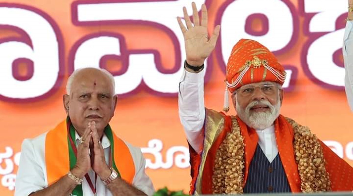 At Karnataka Rally PM Modis Scared Dig At Congress Over Sonia