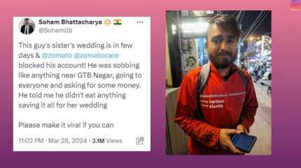 Zomato account suspension leaves delivery agent in tears on eve of sister’s wedding, post goes viral