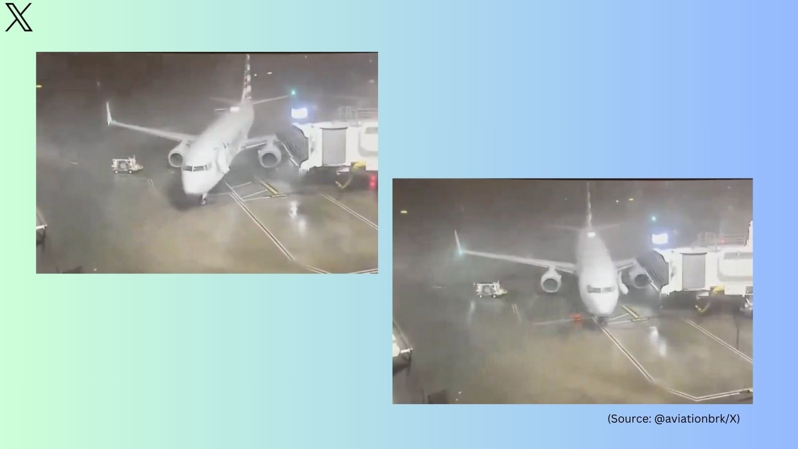 Watch American Airlines Plane Pushed By Strong Winds At Texas Airport