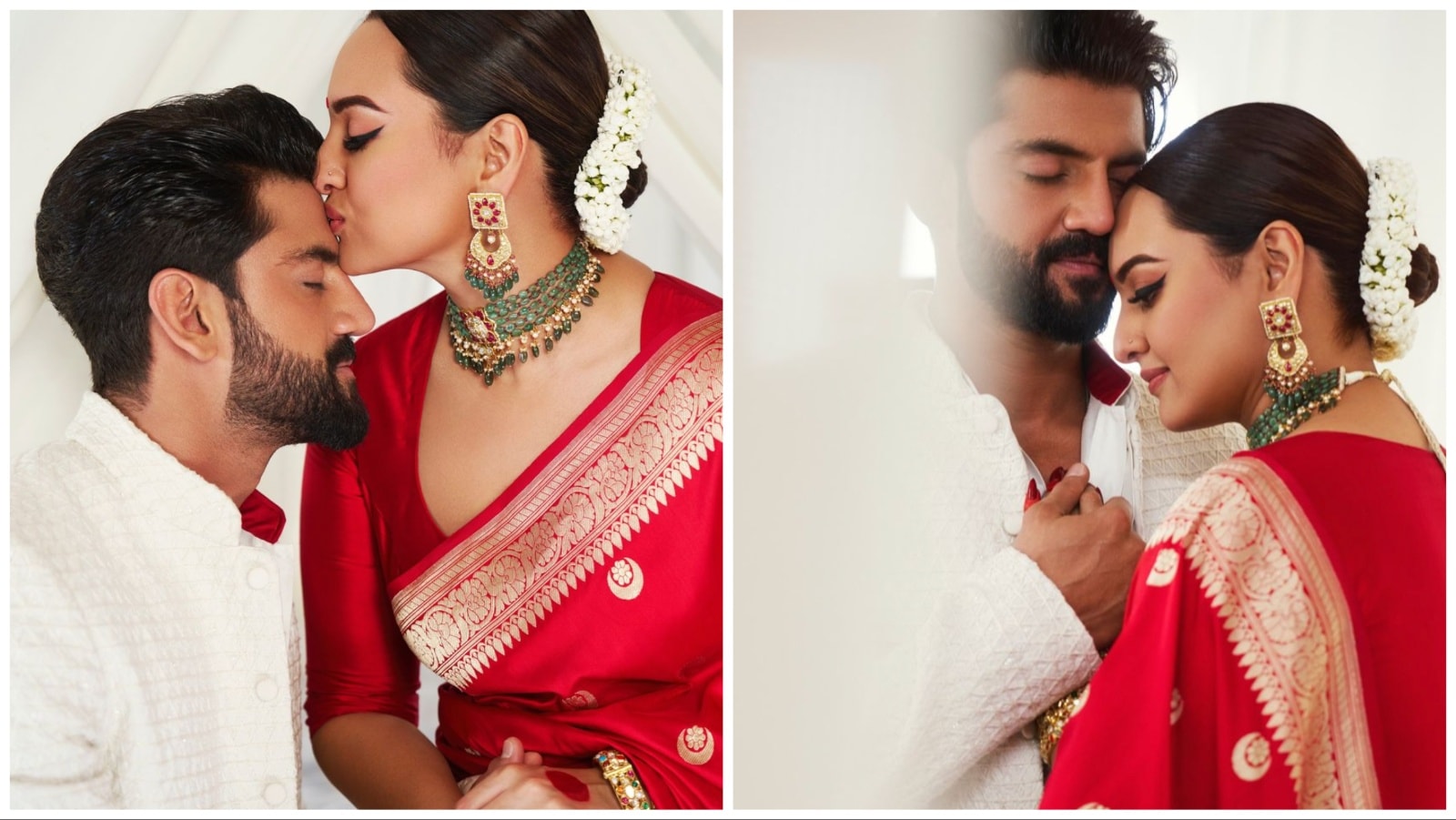 Sonakshi Sinha Kisses Husband Zaheer Iqbal In Wedding Reception Photos