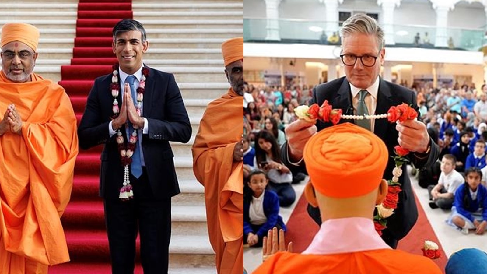 Temple Trail Rishi Sunak Keir Starmer Both Woo British Hindu Voters