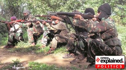 The Maoist insurgency peaked in the 2000s, which saw unprecedented violence between the insurgents and security forces. This is a photo of a training camp on the banks of Amanat river in the Patan block of Palamu district, under the leadership of Zonal Commander Giriji, in 2007. (File)