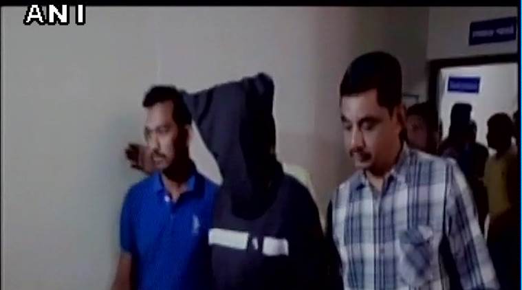 One of the suspects in ATS custody. (Source: ANI)