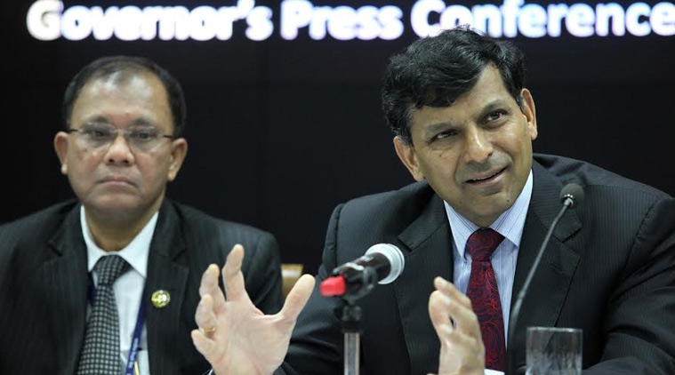 RBI Governor Raghuram Rajan during the bi-monthly monetary policy review, in RBI head quarter on Tuesday. (Source: Express photo by Prashant Nadkar)