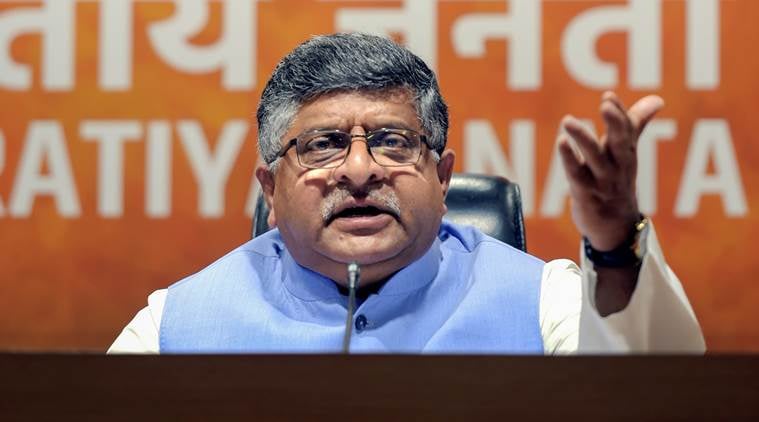 IT Minister Ravi Shankar Prasad.