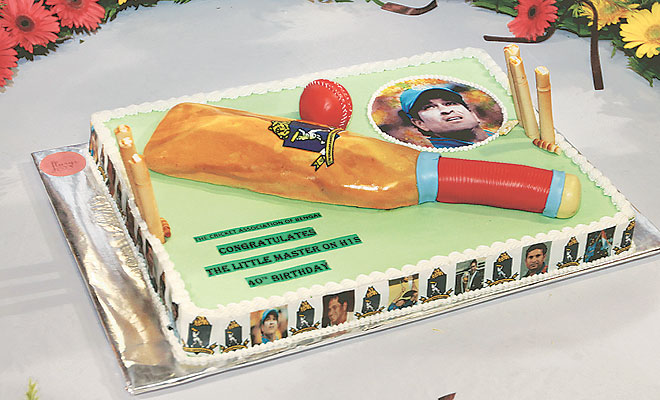Sachin Tendulkar Delicious Photo Cake