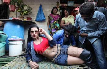 Veena Malik promotes new film at red light area | Entertainment ...