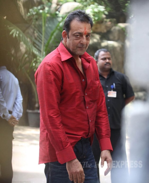 First Photos Sanjay Dutt Out On Parole From Jail Entertainment Gallery News The Indian Express