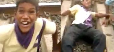 Children under the train