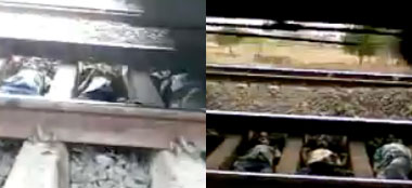 Children under the train