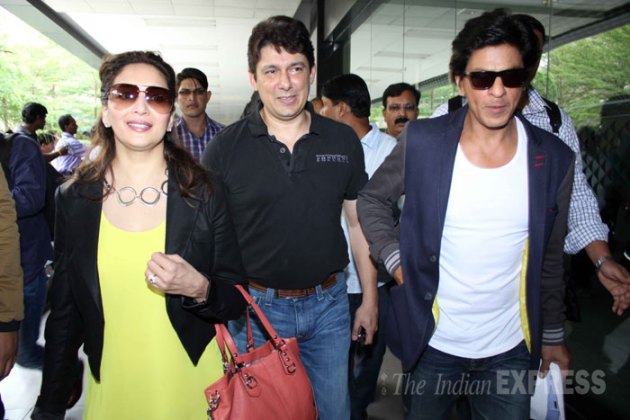 Shah Rukh Khan,Madhuri back home after the international tour ...