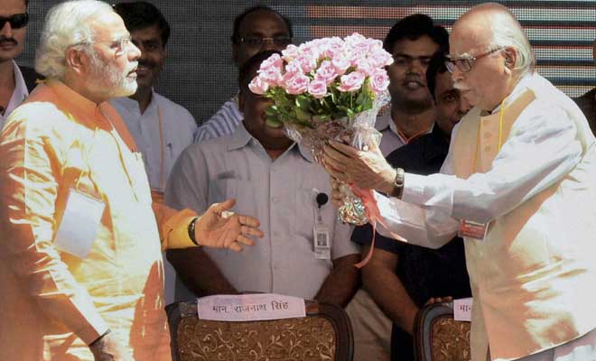 Narendra Modi,L K Advani come together for an event in Ahmedabad ...