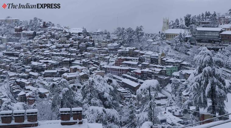 shimal news, shimal snowfall, himachal pradesh weather, himachal pradesh snowfall, indian express 