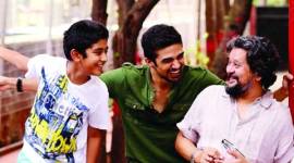 Partho Gupte and Saquib Saleem with Amole Gupte while shooting Hawaa Hawaai