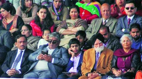 Harbans Singh Dhillon and Indira Bal (extreme right, first row) in Ludhiana Sunday 