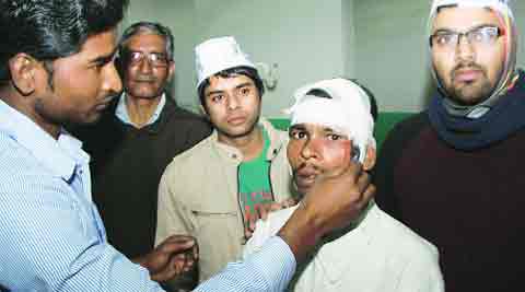 Sanjay Sahu suffered a deep cut near his left eye. After being thrashed, he was left on the roadside.