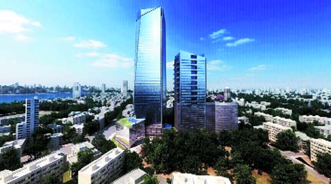 The project that led to the order, as visualised on its website.www.kohinoorsquare.in