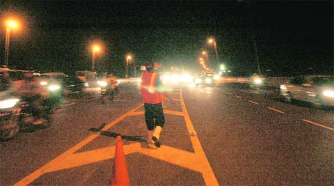 Toll plaza at Sirhaul was dismantled on Wednesday night.