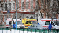 Moscow police said an armed teenager burst into the school and killed a security guard and a teacher before being taken into custody. (AP)