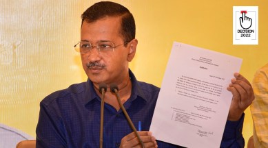 Surat: Delhi Chief Minister and Aam Aadmi Party National Convenor Arvind Kejriwal addresses a press conference, in Surat, Sunday, Nov. 27, 2022. (PTI Photo)