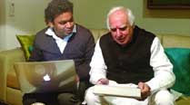 A. R. Rahman with Kapil Sibal, Minister of Communications and Information Technology 