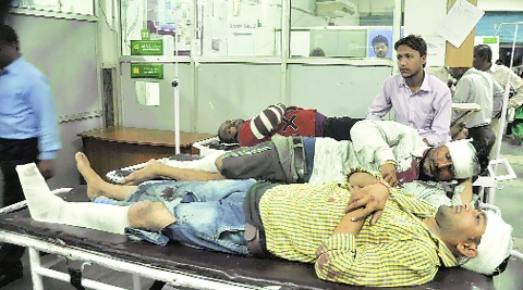 The injured at a hospital on Tuesday. (Photo: I E)