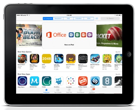 The Microsoft Office module for iPad is free, with limited options