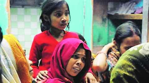 Neeraj Kumar’s family mourns at their Shikohabad home, Tuesday. (gajendra yadav)