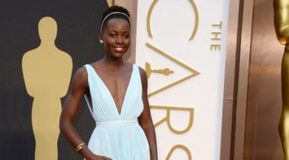 Red carpet fashions: blues at the Oscars