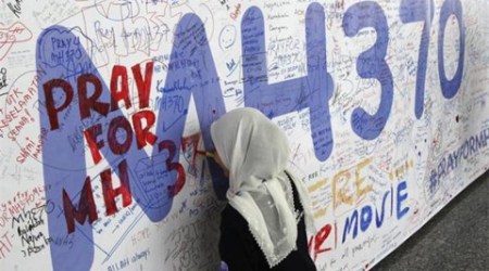 Families of the passengers on board the jet held a two-hour protest in front of the Malaysian Embassy demanding the truth behind the incident. (Reuters)