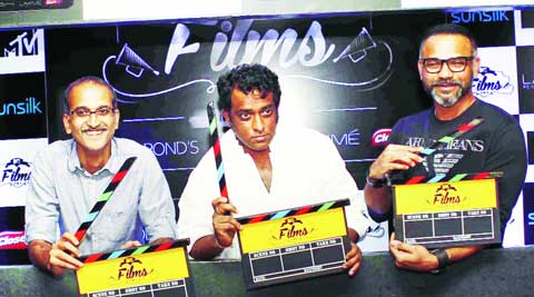 Film-makers Rohan Sippy, Anurag Basu and Abhinay Deo at the launch of MTV Films 