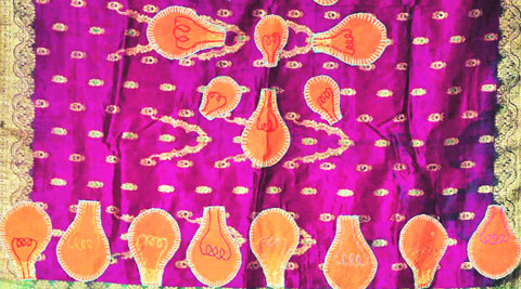 Nine saris with anti-rape messages created by women from Dharavi will be part of an exhibition at Artisans’ Gallery.
