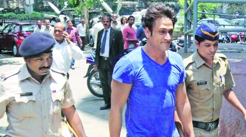 Inder Kumar outside a court in Bandra on Saturday.
