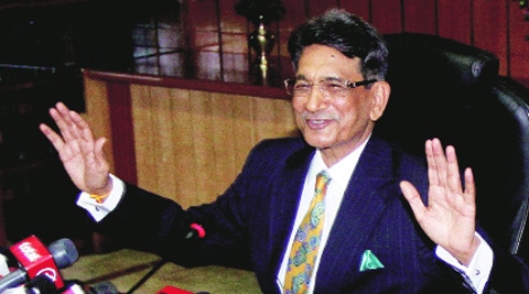 Justice R M Lodha after being sworn in as the Chief Justice of India on Sunday. Prem Nath Pandey