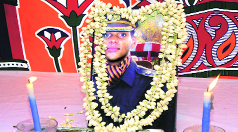 At a memorial service of Major Mukund Varadarajan at his Chennai home on Sunday. (N Krishnamoorthy)