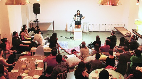 A Tall Tales session under way.