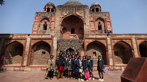 Students of St Mark’s Sr Sec Public School at Rahim Khan-i-Khana’s tomb