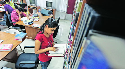 At State Library in Sector 17, Chandigarh. (Source: Express photo by Jasbir Malhi)